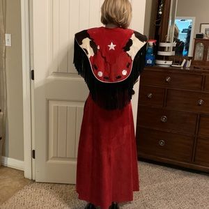 Vintage Cowgirl Bolero Jacket with matching floor length suede skirt. Size 4.